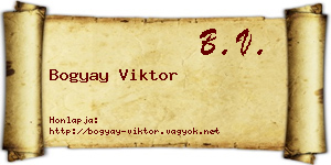 Bogyay Viktor névjegykártya