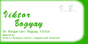 viktor bogyay business card